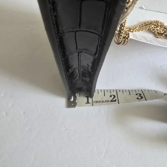 Alexander McQueen Skull Croc-Embossed Leather Phone-Case-On-Chain Black - Picture 6 of 7